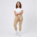 Legging Serena de cintura alta con tejido 3D en color caqui, vista frontal