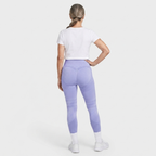 Legging Serena de cintura alta con tejido 3D en color violeta, vista trasera