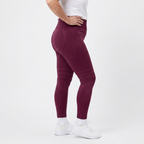 Legging Serena de cintura alta con tejido 3D en color burdeos, vista lateral