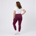 Legging Serena de cintura alta con tejido 3D en color burdeos, vista trasera