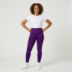 Legging Serena de cintura alta con tejido 3D en color violeta oscuro, vista frontal