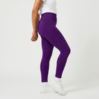 Legging Serena de cintura alta con tejido 3D en color violeta oscuro, vista lateral