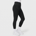 Legging Serena de cintura alta con tejido 3D en color negro, vista lateral