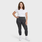 Legging Serena de cintura alta con tejido 3D en color gris, vista frontal